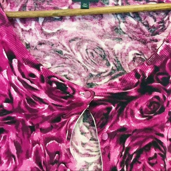 Talbots Woman Purple Rose Cardigan - Picture 4 of 8